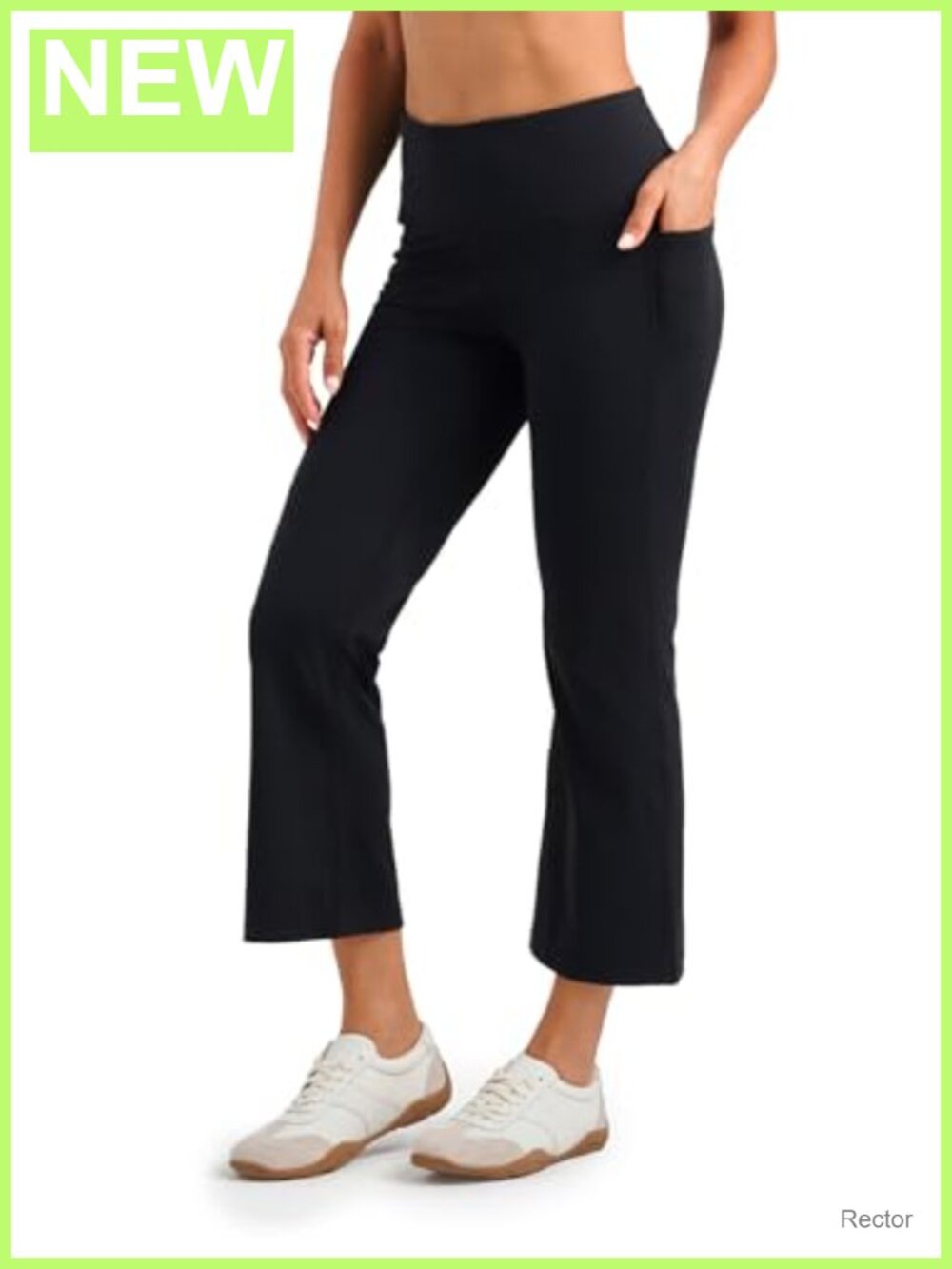 High Rise Cropped Flare Yoga Pants with Pockets, 4-Way Stretch, 23/25/28 Inseam